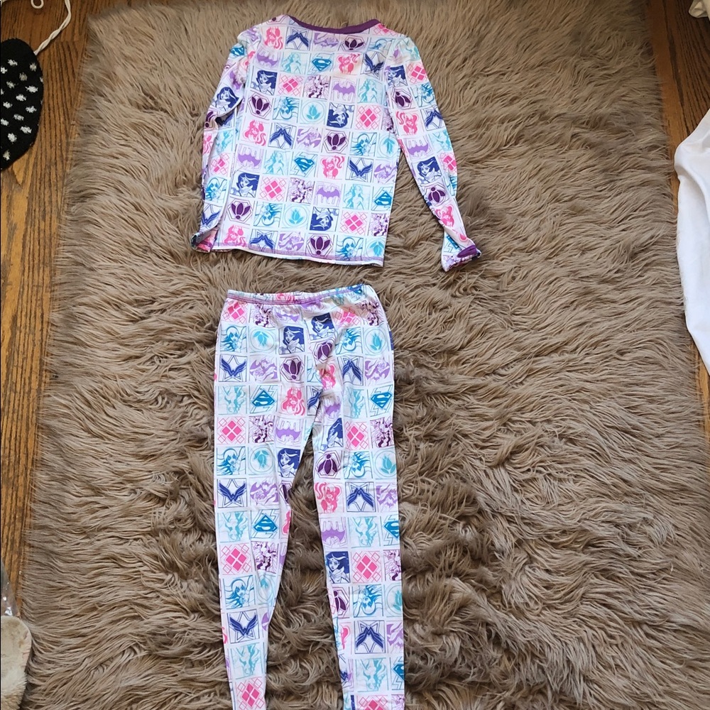 Cuddl Duds Kids DC Superhero Girls Pajama Set - Purple and Blue - Picture 3 of 3